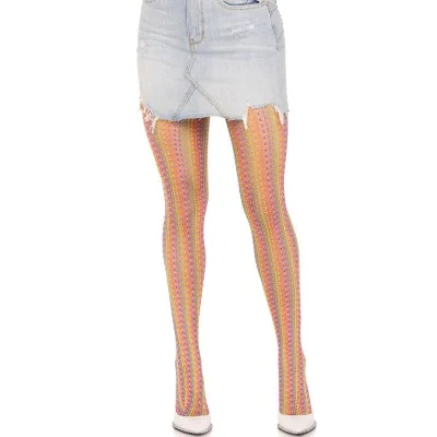 LEG AVENUE - MULTICOLOR CROCHET STOCKINGS LEG AVENUE - MULTICOLOR CROCHET STOCKINGS