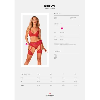 OBSESSIVE - BELOVYA GARTER PANTIES XL/XXL OBSESSIVE - BELOVYA GARTER PANTIES XL/XXL