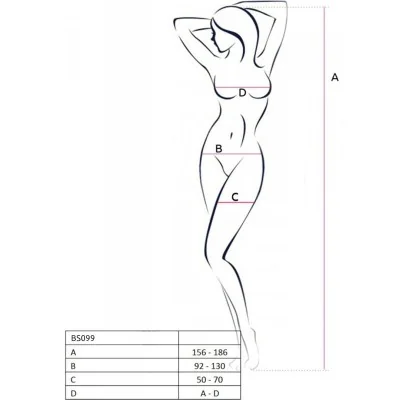 PASSION - BS099 WHITE BODYSTOCKING ONE SIZE PASSION - BS099 WHITE BODYSTOCKING ONE SIZE