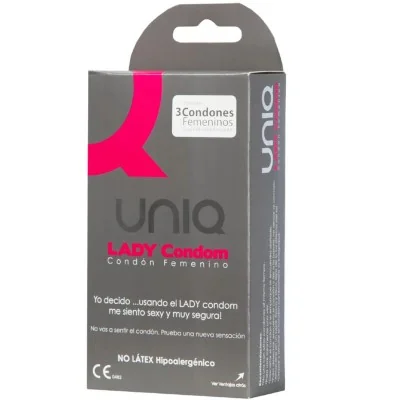 UNIQ - LADY CONDOM LATEX FREE FEMALE CONDOMS WITH GARTER BELT 3 UNIQ - LADY CONDOM LATEX FREE FEMALE CONDOMS WITH GARTER BELT 3