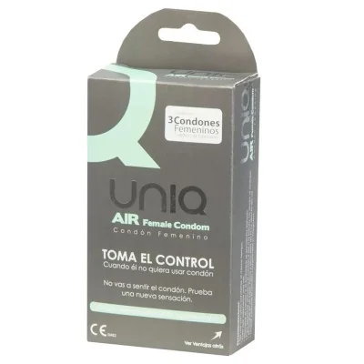 UNIQ - AIR LATEX FREE FEMALE CONDOM 3 UNITS UNIQ - AIR LATEX FREE FEMALE CONDOM 3 UNITS