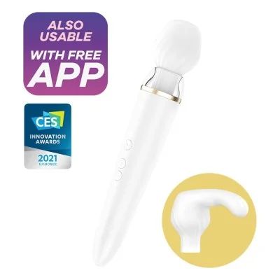 SATISFYER - DOUBLE WANDER APP WHITE SATISFYER - DOUBLE WANDER APP WHITE