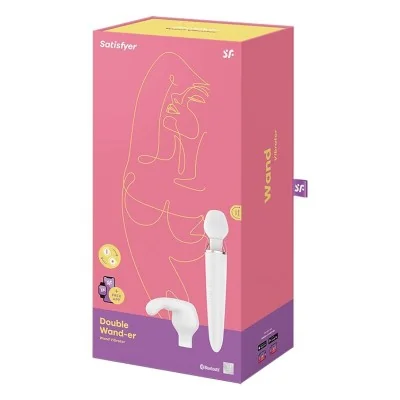 SATISFYER - DOUBLE WANDER APP WHITE SATISFYER - DOUBLE WANDER APP WHITE