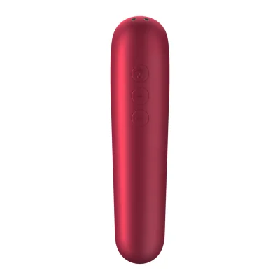 SATISFYER - DUAL LOVE VIBRATOR AND SUCTIONER WITH PULSED AIR RED SATISFYER - DUAL LOVE VIBRATOR AND SUCTIONER WITH PULSED AIR RED