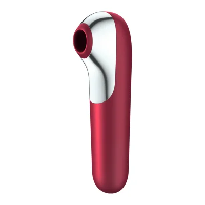 SATISFYER - DUAL LOVE VIBRATOR AND SUCTIONER WITH PULSED AIR RED SATISFYER - DUAL LOVE VIBRATOR AND SUCTIONER WITH PULSED AIR RED