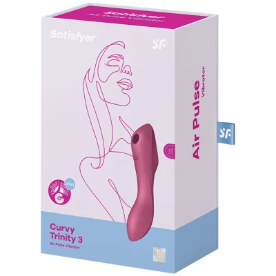 SATISFYER - CURVY TRINITY 3 AIR PULSE VIBRATOR RED SATISFYER - CURVY TRINITY 3 AIR PULSE VIBRATOR RED