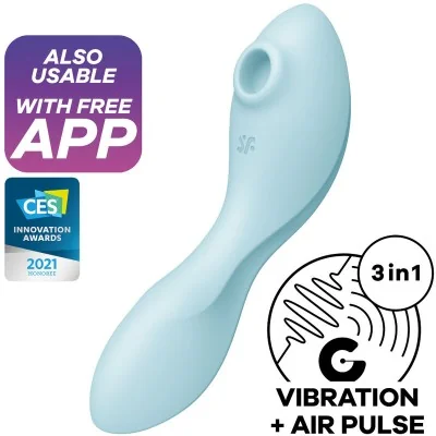 SATISFYER CURVY TRINITY 5 ESTIMULADOR Y VIBRADOR APP - AZUL SATISFYER CURVY TRINITY 5 ESTIMULADOR Y VIBRADOR APP - AZUL