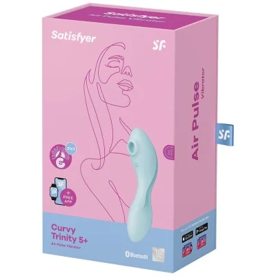 SATISFYER CURVY TRINITY 5 ESTIMULADOR Y VIBRADOR APP - AZUL SATISFYER CURVY TRINITY 5 ESTIMULADOR Y VIBRADOR APP - AZUL
