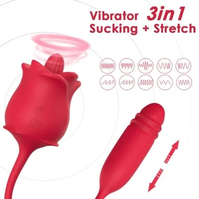 ARMONY - ROSE 3 IN 1, STIMULATOR, SUCTION AND UPDOWN WITH RED