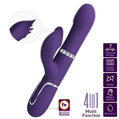 PRETTY LOVE - ZALIN RABBIT VIBRATOR PEARLS 4 IN 1 PURPLE PRETTY LOVE - ZALIN RABBIT VIBRATOR PEARLS 4 IN 1 PURPLE
