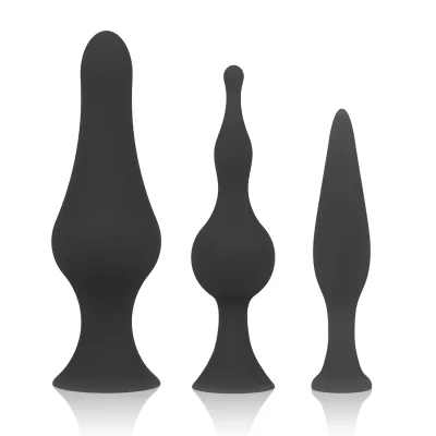 OHMAMA - BLACK SILICONE ANAL PLUG SET