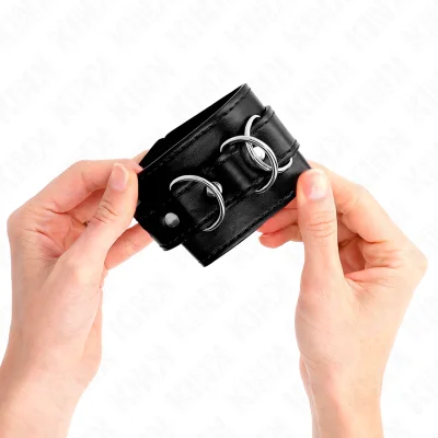 KINK - 3 D-RING WRIST RESTRAINTS ADJUSTABLE BLACK 17.5-25 CM X