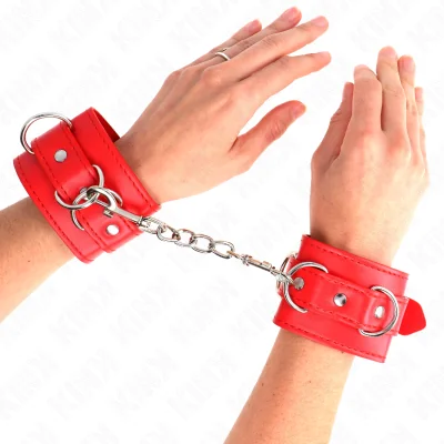 KINK - 3 D-RING WRIST RESTRAINTS ADJUSTABLE RED 17.5-25 CM X 6