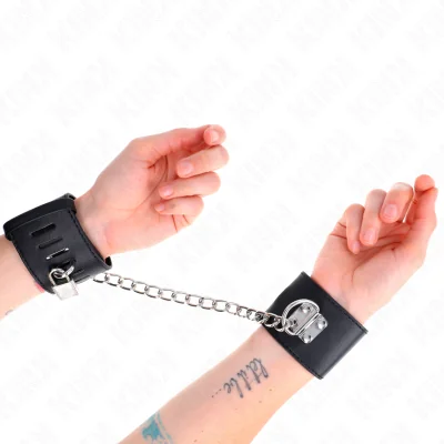 KINK - FIXED WRIST RESTRAINTS WITH CHAIN 30 CM AND PADLOCK