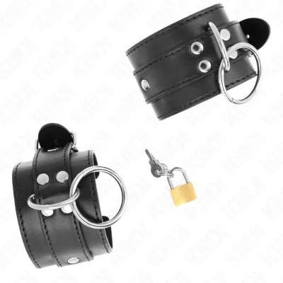 KINK - O-RING LOCKED WRIST RESTRAINTS BLACK ADJUSTABLE 20-28 CM