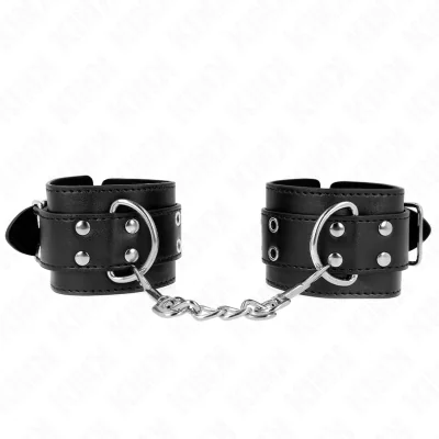 KINK - DOUBLE BUCKLE WRIST RESTRAINTS BLACK ADJUSTABLE 19-26 CM