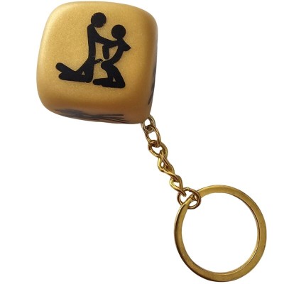 DIABLO PICANTE - GOLDEN DICE KEYCHAIN WITH POSES DIABLO PICANTE - GOLDEN DICE KEYCHAIN WITH POSES