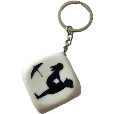 DIABLO PICANTE - WHITE DICE KEYCHAIN WITH POSES DIABLO PICANTE - WHITE DICE KEYCHAIN WITH POSES