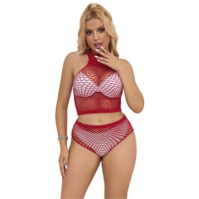 SUBBLIME - 952402 BODYSTOCKING FISHNET SET WITH PINK DIAMONDS SUBBLIME - 952402 BODYSTOCKING FISHNET SET WITH PINK DIAMONDS