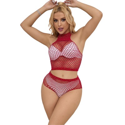 SUBBLIME - 952402 BODYSTOCKING FISHNET SET WITH PINK DIAMONDS SUBBLIME - 952402 BODYSTOCKING FISHNET SET WITH PINK DIAMONDS