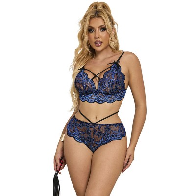SUBBLIME - 954079 BRA + PANTIES LACE BLUE L/XL SUBBLIME - 954079 BRA + PANTIES LACE BLUE L/XL