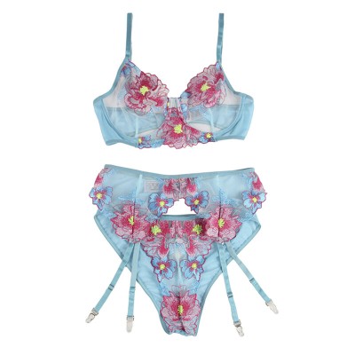 SUBBLIME - 954109 BRA + PANTIES WITH GARTER BELT FLORAL DESIGN SUBBLIME - 954109 BRA + PANTIES WITH GARTER BELT FLORAL DESIGN
