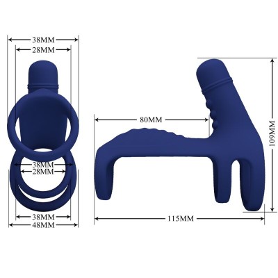 PRETTY LOVE - ELISH VIBRATING RING WITH EXTENSION BLUE PRETTY LOVE - ELISH VIBRATING RING WITH EXTENSION BLUE