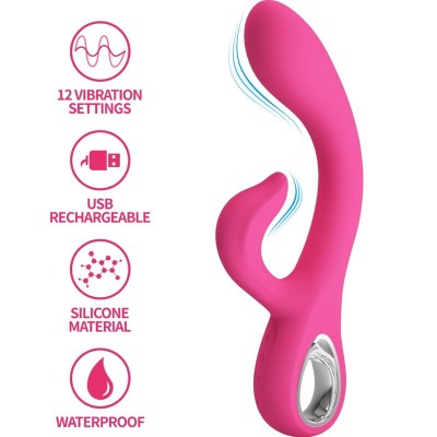 PRETTY LOVE - FRITZ RABBIT VIBRATOR 12 VIBRATIONS PINK PRETTY LOVE - FRITZ RABBIT VIBRATOR 12 VIBRATIONS PINK