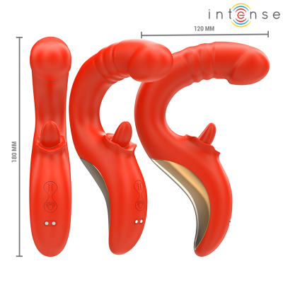 INTENSE - PAULINA VIBRATOR AND STIMULATOR IN U SHAPE RED INTENSE - PAULINA VIBRATOR AND STIMULATOR IN U SHAPE RED