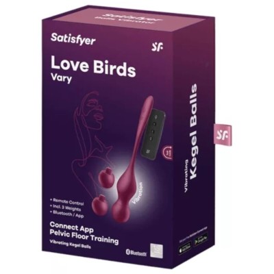SATISFYER - LOVE BIRDS VARY VIBRATING BALLS FREE APP WINE RED SATISFYER - LOVE BIRDS VARY VIBRATING BALLS FREE APP WINE RED