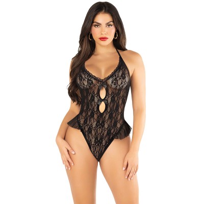 LEG AVENUE - BODY WITH BOW RUFFLES BLACK ONE SIZE LEG AVENUE - BODY WITH BOW RUFFLES BLACK ONE SIZE