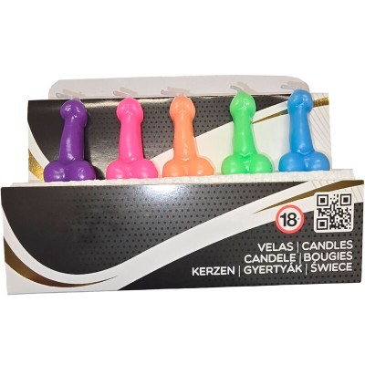 DIABLO PICANTE - BOX OF 5 PENIS-SHAPED CANDLES IN DIFFERENT