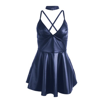 SUBBLIME - 955410 DRESS WITH BLUE LEATHER STRAPS S/M SUBBLIME - 955410 DRESS WITH BLUE LEATHER STRAPS S/M