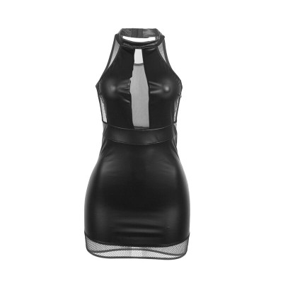 SUBBLIME - 955472 HALTER NECK DRESS WITH TRANSPARENCIES BLACK SUBBLIME - 955472 HALTER NECK DRESS WITH TRANSPARENCIES BLACK