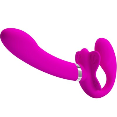 PRETTY LOVE - VALERIE DOUBLE STRAP-ON VIBRATOR 12 VIBRATIONS