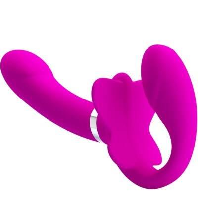PRETTY LOVE - VALERIE DOUBLE STRAP-ON VIBRATOR 12 VIBRATIONS