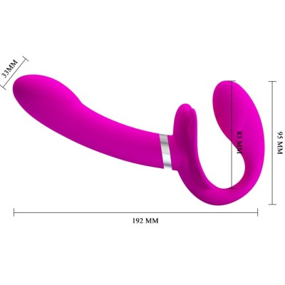PRETTY LOVE - VALERIE DOUBLE STRAP-ON VIBRATOR 12 VIBRATIONS