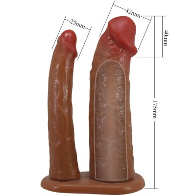 PRETTY LOVE - YAIRON DOUBLE PENIS SLEEVE WITH 4 CM EXTENSION