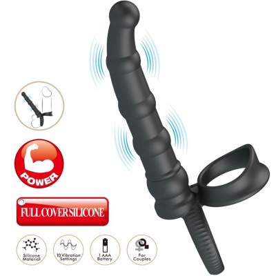 PRETTY LOVE - TATUM VIBRATING PENIS RING WITH PLUG 10