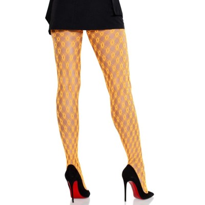 LEG AVENUE - LACE TIGHTS WITH EYELETS NEON ORANGE LEG AVENUE - LACE TIGHTS WITH EYELETS NEON ORANGE