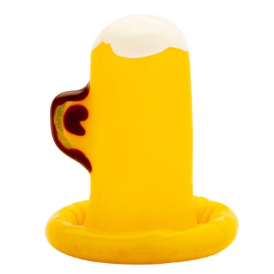 CONDOMERIE - HANDPAINTED NOVELTY CONDOMS GLASS OF BEER CONDOMERIE - HANDPAINTED NOVELTY CONDOMS GLASS OF BEER
