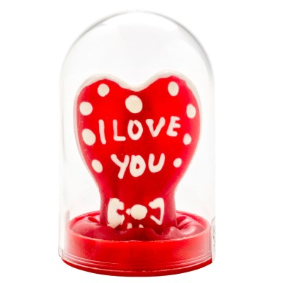 CONDOMERIE - HANDPAINTED NOVELTY CONDOMS HEART - I LOVE YOU