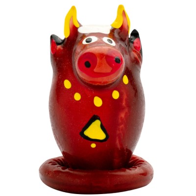 CONDOMERIE - HANDPAINTED NOVELTY CONDOMS BULL MODEL 1