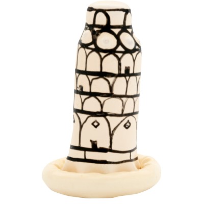 CONDOMERIE - HANDPAINTED NOVELTY CONDOMS PISA TOWER CONDOMERIE - HANDPAINTED NOVELTY CONDOMS PISA TOWER