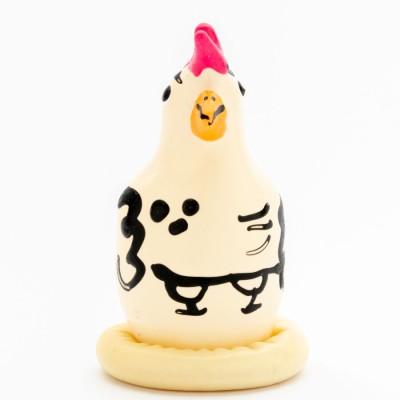 CONDOMERIE - HANDPAINTED NOVELTY CONDOMS COCKY ROOSTER CONDOMERIE - HANDPAINTED NOVELTY CONDOMS COCKY ROOSTER