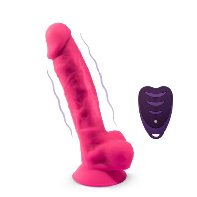 SILEXD - REALISTIC PENIS MODEL 18 PINK VIBRATION + REMOTE SILEXD - REALISTIC PENIS MODEL 18 PINK VIBRATION + REMOTE