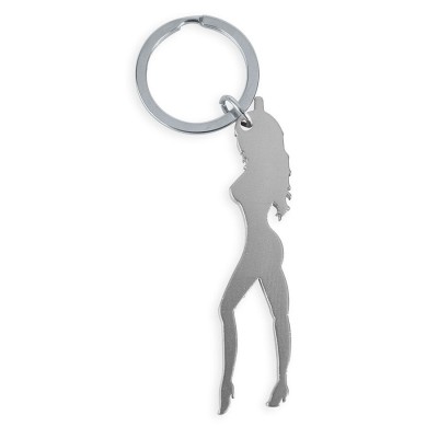 DIABLO PICANTE - KEYRING WITH FEMALE SILHOUETTE IN SILVER COLOR