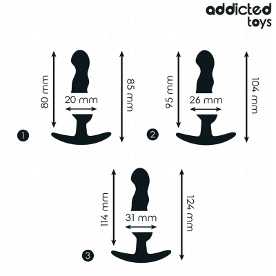 ADDICTED TOYS - SET OF 3 ANAL PLUG SILICONE MODEL 1 ADDICTED TOYS - SET OF 3 ANAL PLUG SILICONE MODEL 1