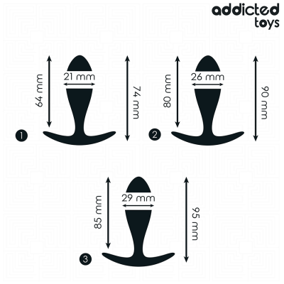 ADDICTED TOYS - SET OF 3 ANAL PLUG SILICONE MODEL 2 ADDICTED TOYS - SET OF 3 ANAL PLUG SILICONE MODEL 2