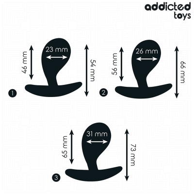ADDICTED TOYS - SET OF 3 ANAL PLUG SILICONE MODEL 3 ADDICTED TOYS - SET OF 3 ANAL PLUG SILICONE MODEL 3